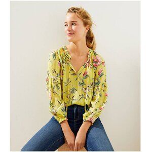 LOFT hawaiian floral print blouse
